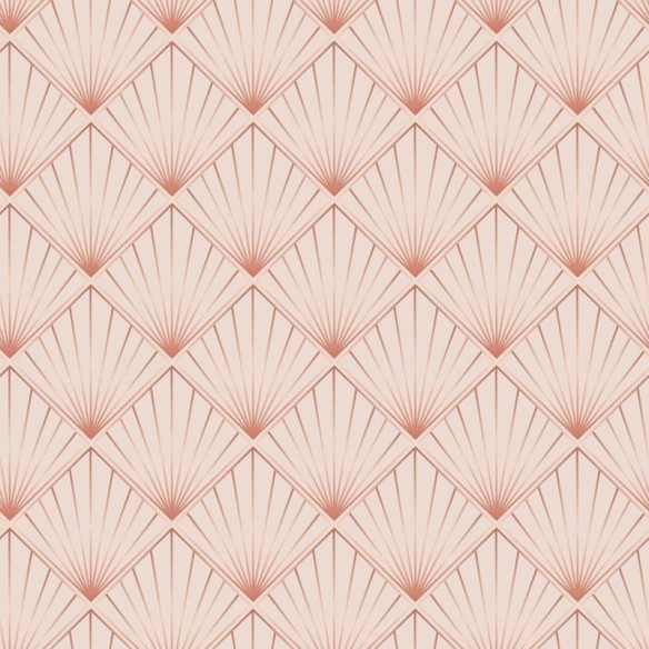 Papel de Parede Adesivo Rosa Geométrico Leque N08152