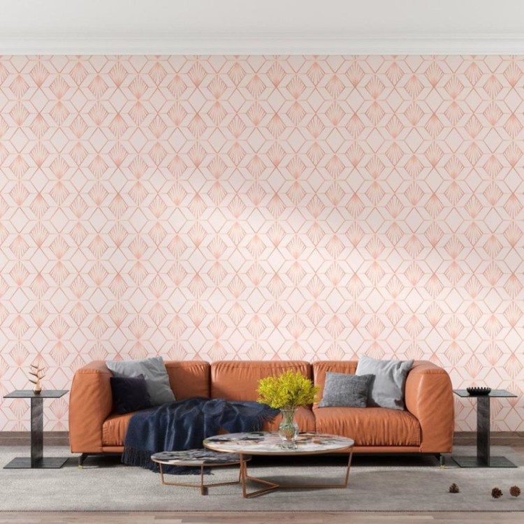 Papel de Parede Adesivo Rosa geométrico N08149