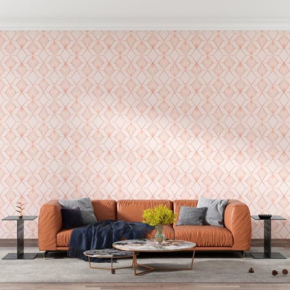 Papel de Parede Adesivo Rosa geométrico N08149
