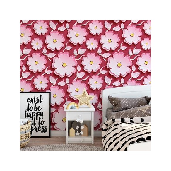 Papel de Parede Adesivo rosa vermelho 319132811