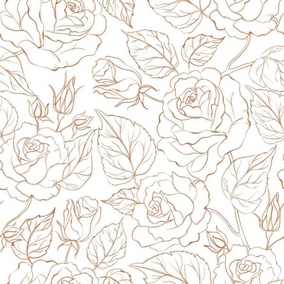 Papel de Parede Adesivo Rosas e folhas N03002