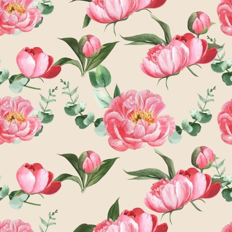 Papel de Parede Adesivo Rosas em Fundo Bege N06055