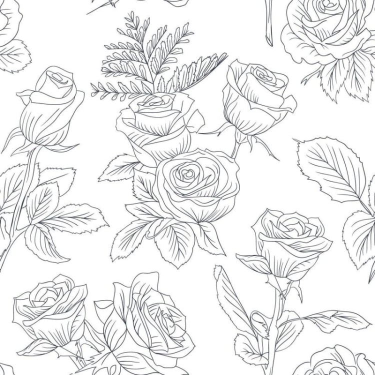 Papel de Parede Adesivo Rosas em Preto e Branco...