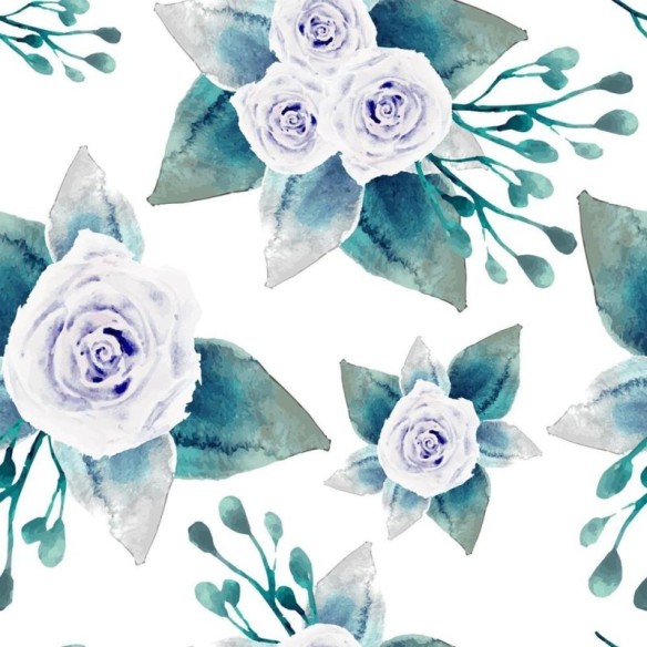 Papel de Parede Adesivo Rosas lilás em Fundo Branco N08001