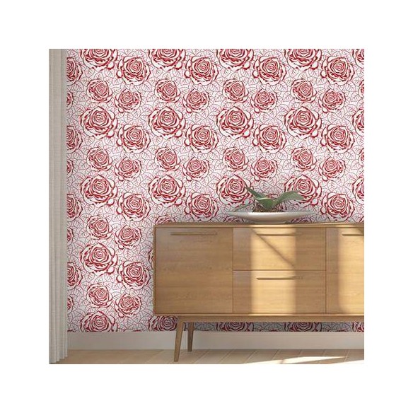 Papel de Parede Adesivo Rosas Vermelhas 678