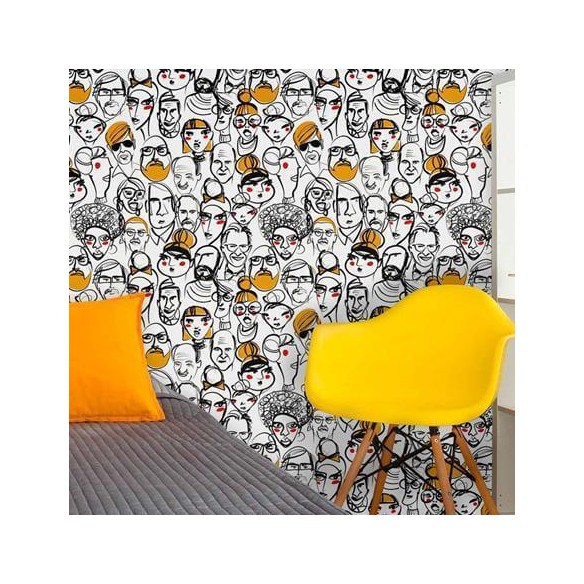 Papel de Parede Adesivo Rostos Pessoas 287312792