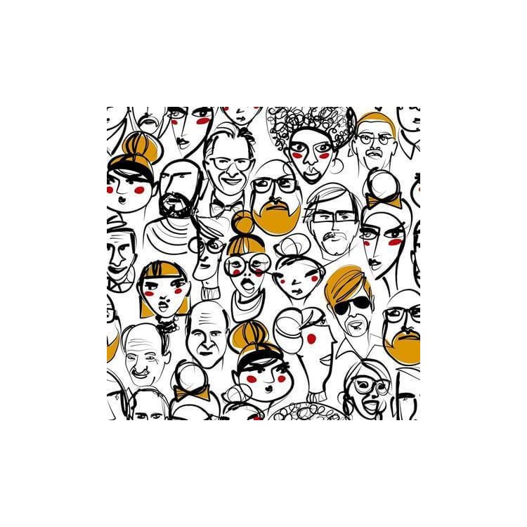 Papel de Parede Adesivo Rostos Pessoas 287312792