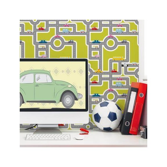 Papel de Parede Adesivo rua verde 328676246