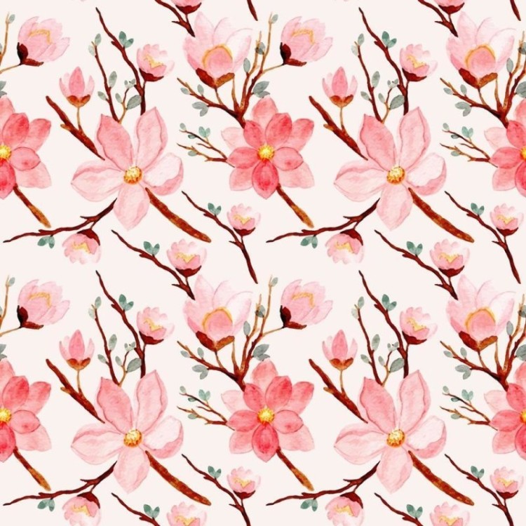Papel de Parede Adesivo Sakura em Aquarela N08004