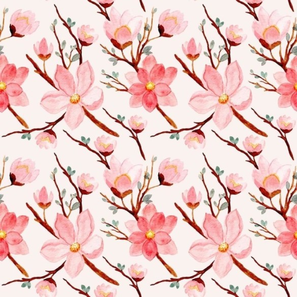 Papel de Parede Adesivo Sakura em Aquarela N08004