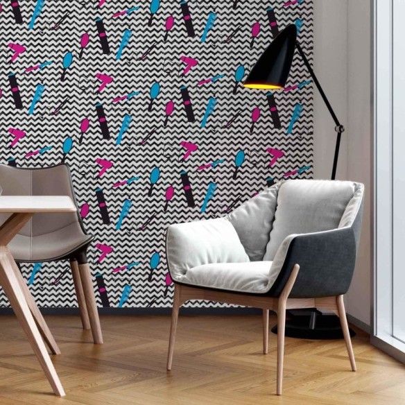 Papel de Parede Adesivo Salão Beleza Chevron 3862211