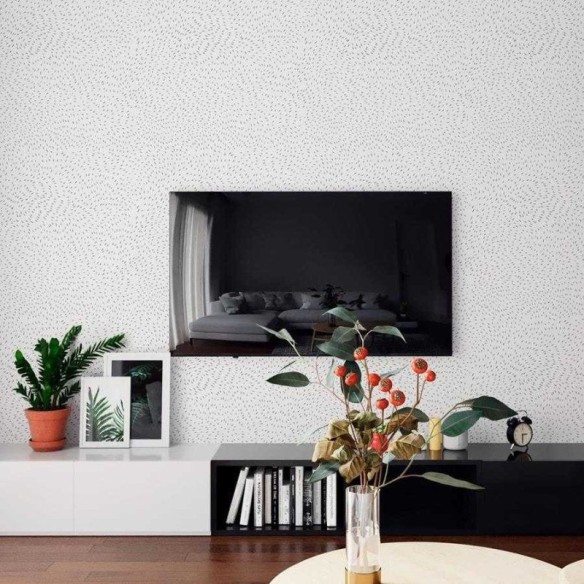 Papel de Parede Adesivo Abstrato Pinceladas Curtas N06300