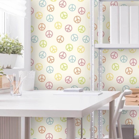 Papel de Parede Adesivo Simbolo Paz e Amor 169608