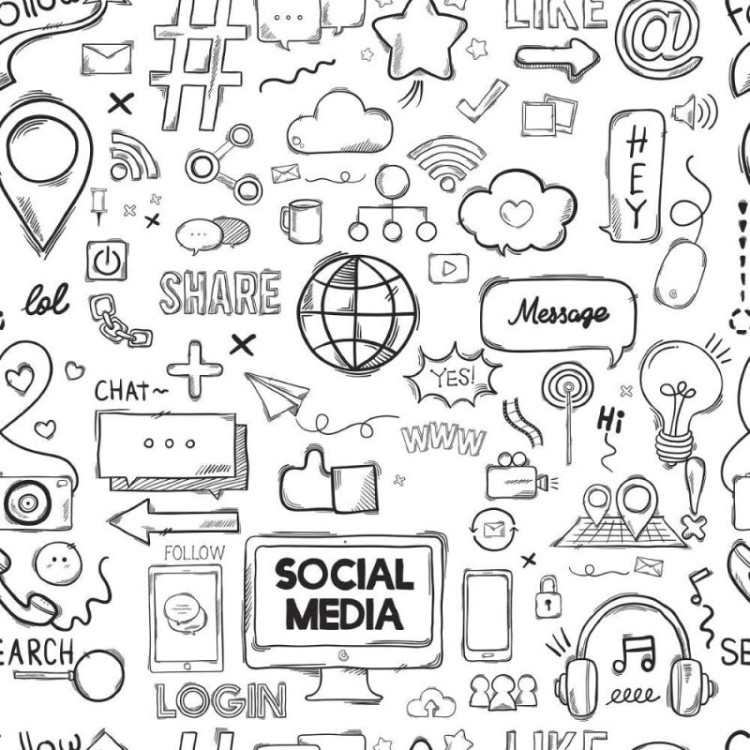 Papel de Parede Adesivo Social Media Internet...
