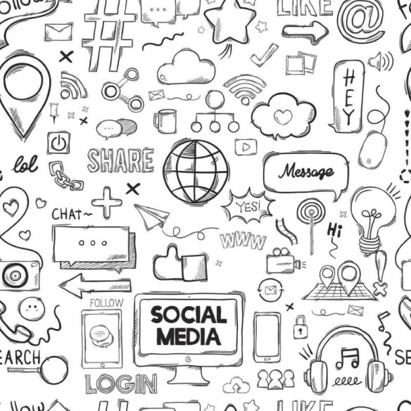 Papel de Parede Adesivo Social Media Internet N014198