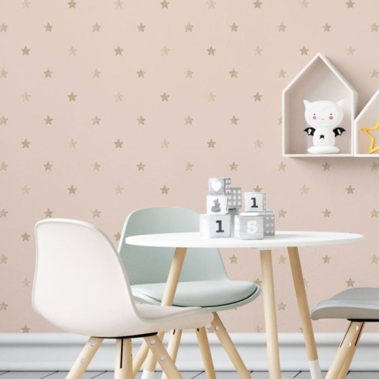 Papel de Parede Adesivo Stars Rosé Gold N019070