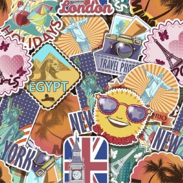 Papel de Parede Adesivo Stickers Viagem N011136