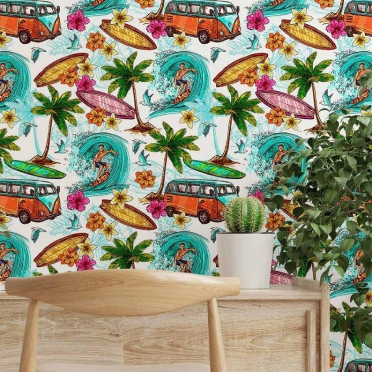 Papel de Parede Adesivo Summer Surf N014187