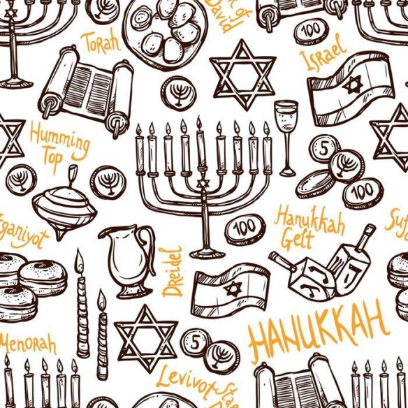 Papel de Parede Adesivo Temática Judia Hanukkah N09040