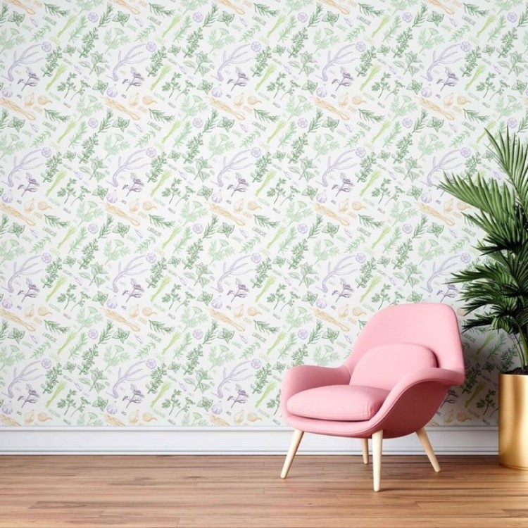 Papel de Parede Adesivo Temperos e ervas N08168
