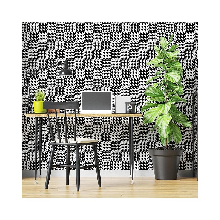 Papel de Parede Adesivo Textura Preto e Branco...