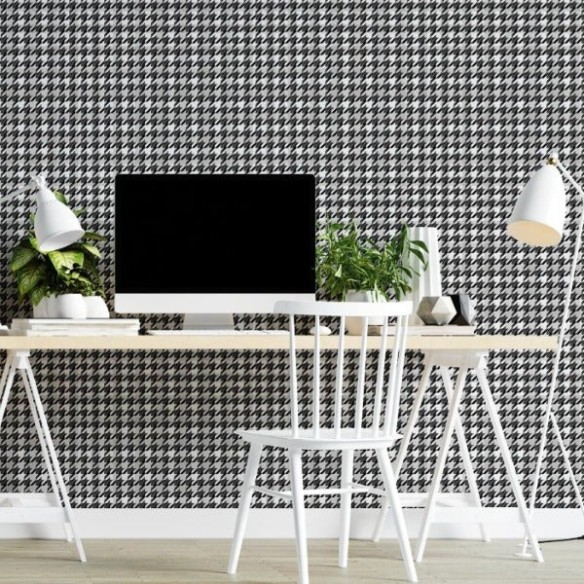 Papel de Parede Adesivo Textura Preto e Branco N04273