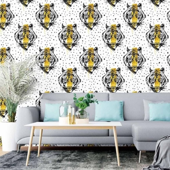 Papel de Parede Adesivo Tigre Artístico N015061