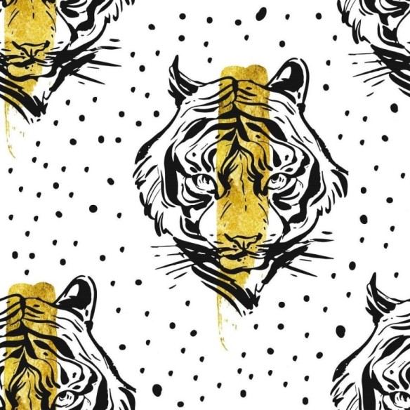 Papel de Parede Adesivo Tigre Artístico N015061