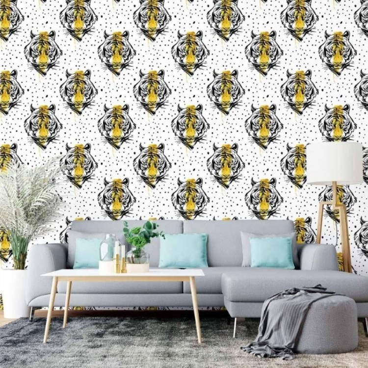 Papel de Parede Adesivo Tigre Artístico N015061