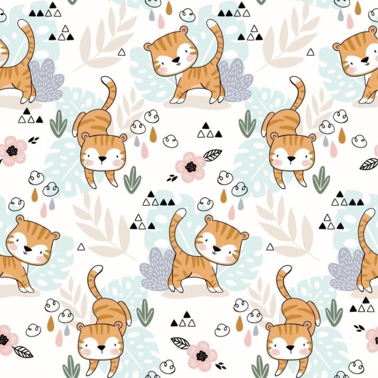 Papel de Parede Adesivo Tigre Infantil N09079