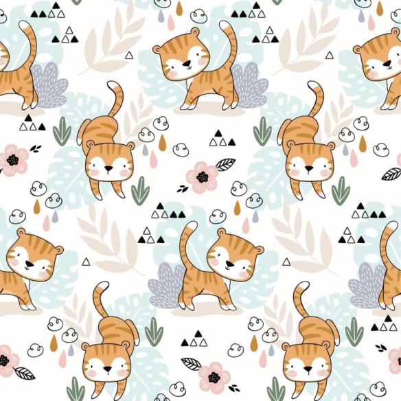 Papel de Parede Adesivo Tigre Infantil N09079