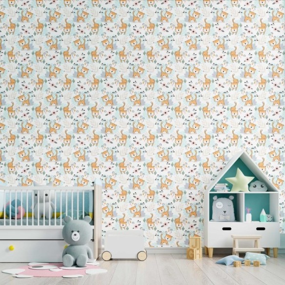 Papel de Parede Adesivo Tigre Infantil N09079