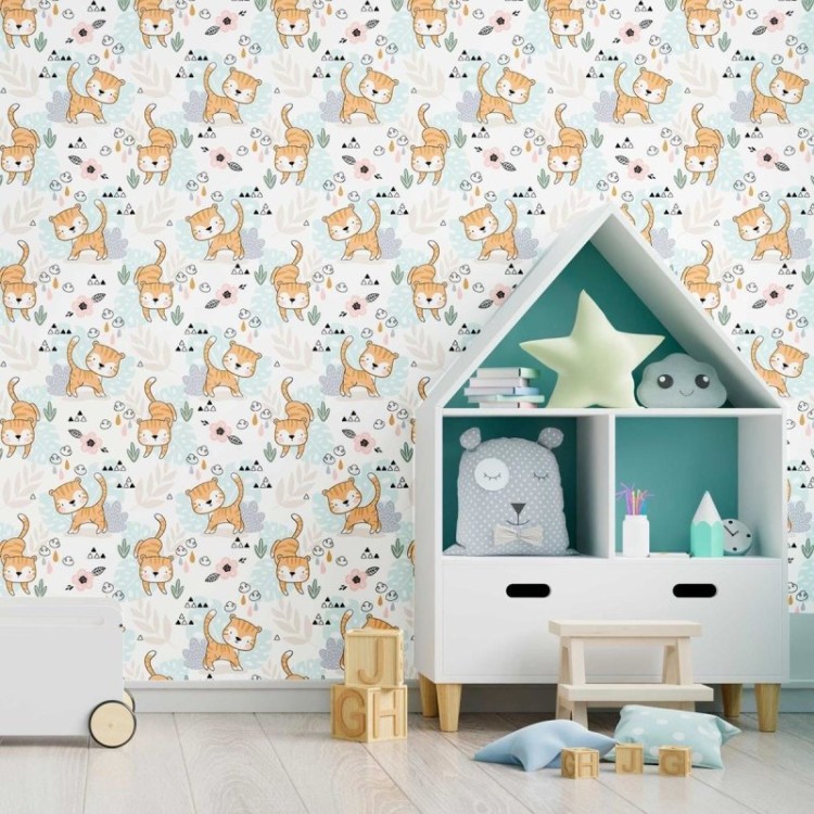 Papel de Parede Adesivo Tigre Infantil N09079
