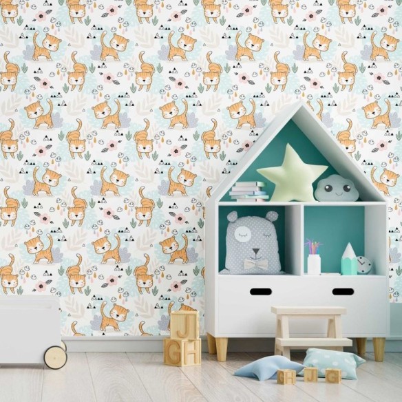 Papel de Parede Adesivo Tigre Infantil N09079