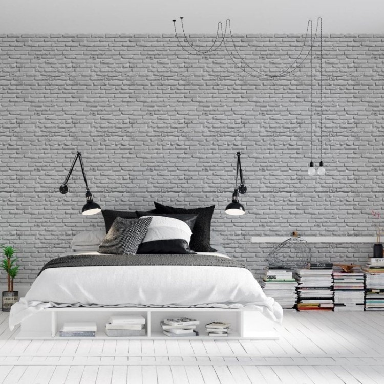 Papel de Parede Adesivo Tijolo Branco NP005