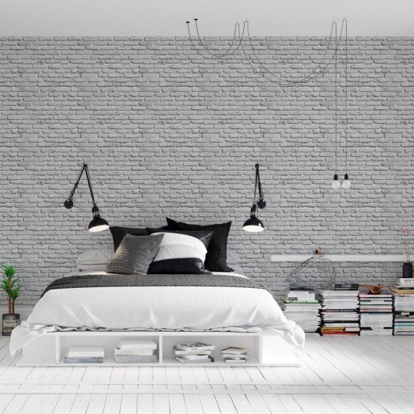 Papel de Parede Adesivo Tijolo Branco NP005