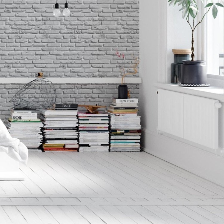 Papel de Parede Adesivo Tijolo Branco NP005
