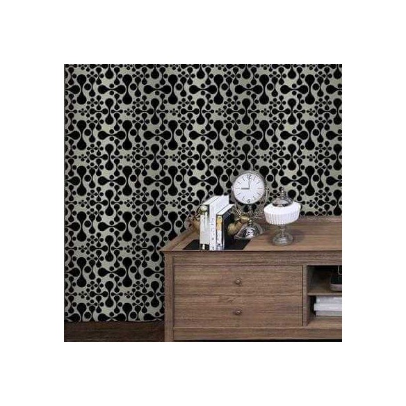 Papel de Parede Adesivo Abstrato Preto 91590653
