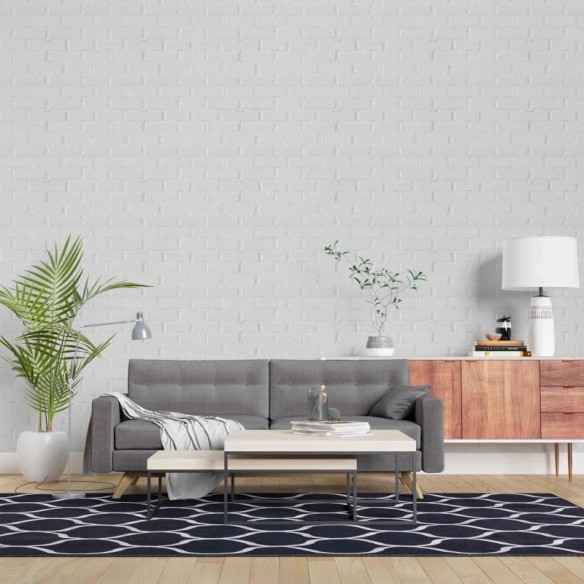 Papel de Parede Adesivo Tijolo Branco Rústico N62756