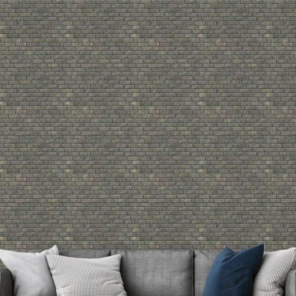 Papel de Parede Adesivo Tijolo Cinza NP059