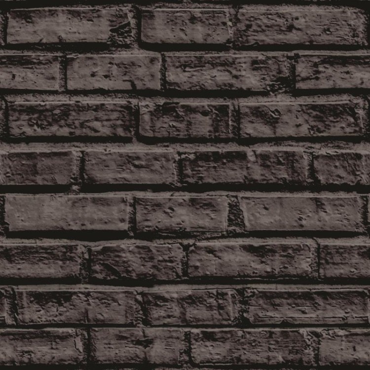 Papel de Parede Adesivo Tijolo Preto NP033