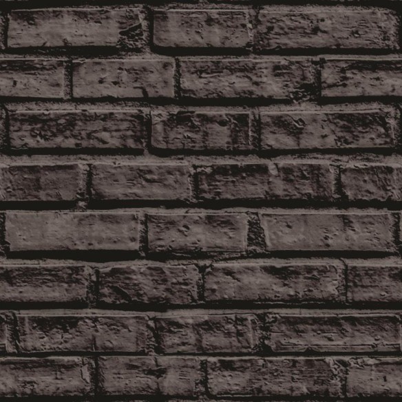 Papel de Parede Adesivo Tijolo Preto NP033