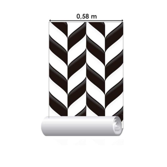 Papel de Parede Adesivo Abstrato Preto e Branco N011001