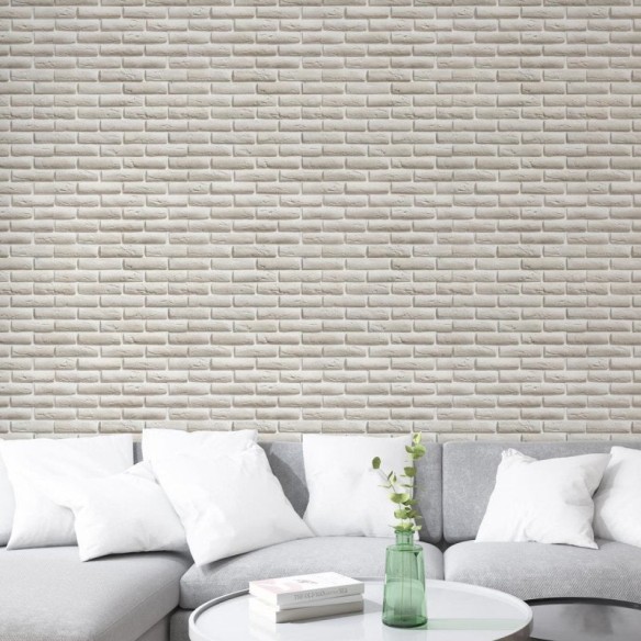 Papel de Parede Adesivo Tijolo Rustico Off White NP010