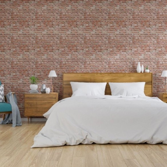 Papel de Parede Adesivo Tijolo Vermelho N013261