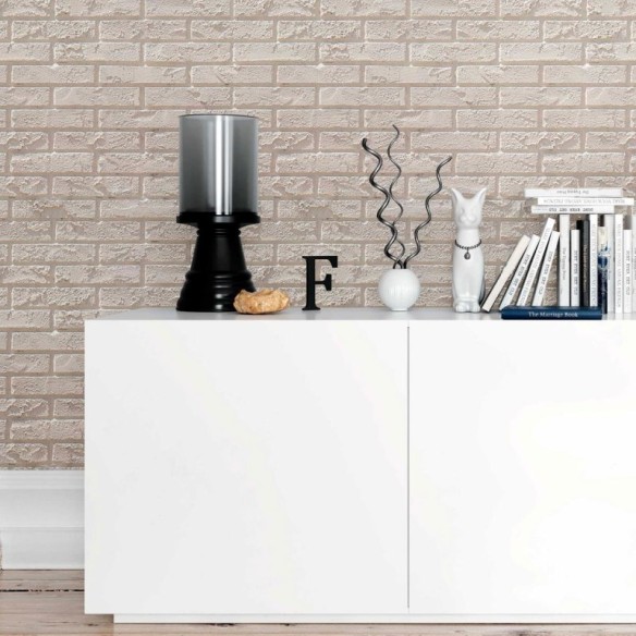 Papel de Parede Adesivo Tijolos Brancos N09111