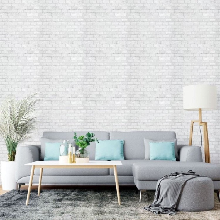 Papel de Parede Adesivo Tijolos Claros N015203