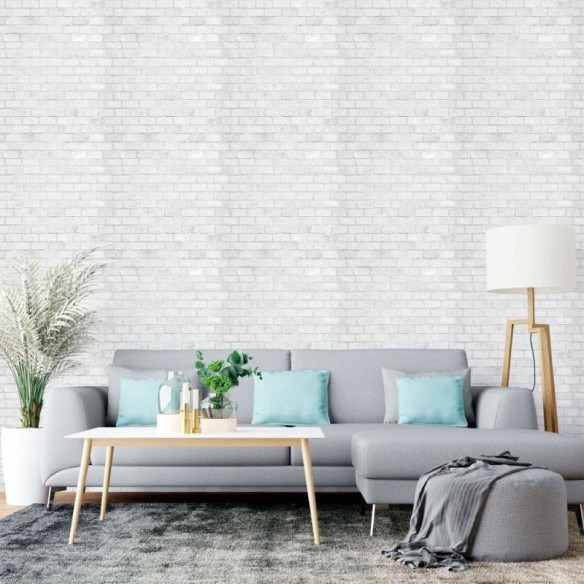Papel de Parede Adesivo Tijolos Claros N015203