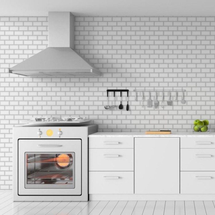 Papel de Parede Adesivo Tijolos Off White N06047