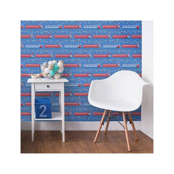 Papel de Parede Adesivo Trenzinho Azul 343